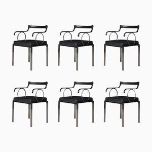 Modern Italian Dining Chairs attributed to Fasem International, 1980s, Set of 6