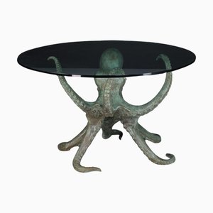 Mesa de comedor central Octopus escultural moderna, Italia, años 80