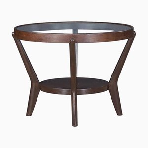Table Basse en Chêne et Verre par Karel Koželka & Antonín Kropáček pour Interior Prague, 1960s
