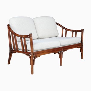 Banc à Deux Places en Bambou et Bouclé, France, 1960s