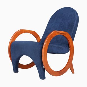 Postmodern Italian Armchair in Original Fabric, 1970s