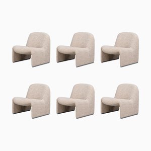 Alky Lounge Chair in Teddy Upholstery attributed to Giancarlo Piretti, Italy, 1970s