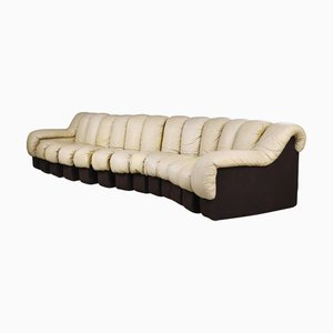 DS-600 Snake Sofa aus cremefarbenem Leder von Ueli Berger für de Sede, 1970er, 13 . Set