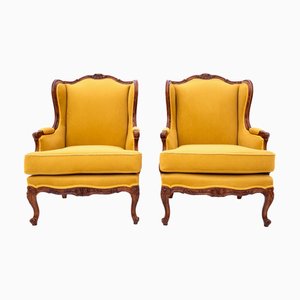 Set of Vintage French Wing Chairs, 1920