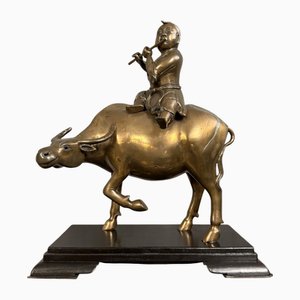 Asian Artist, Animal Sculpture, 20th Century, Bronze with Copper and Traces of Silver Plating