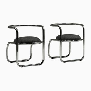 Set de Chaises d'Appoint en Chrome, Italie, 1970s