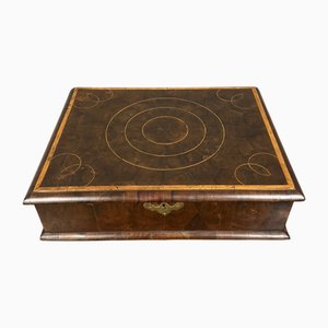 Scatola grande in legno pregiato intarsiato, Inghilterra, fine XIX secolo