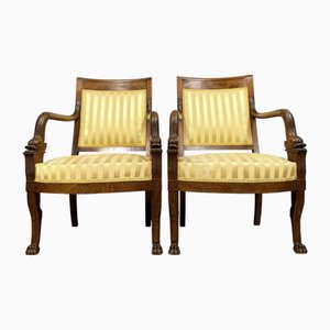 Empire Dolphin Sessel aus Mahagoni, 1810er, 2er Set