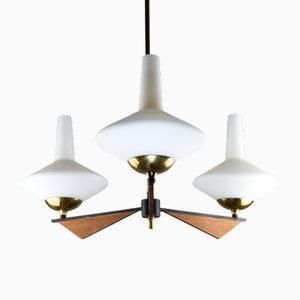 Moderner Mid-Century Kronleuchter aus Muranoglas von Stilnovo, 1950er