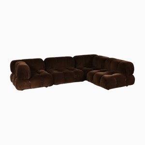 Camaleonda Sofa in Brown Corduroy by Mario Bellini for C&B Italia, 1970s, Set of 4