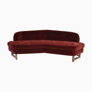 Architectural Janus Sofa in Dedar Velvet by Edward Wormley for Dunbar, 1957