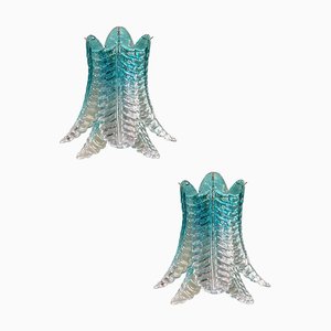 Szenografische Grüne Felci Wandleuchten aus Muranoglas von Simoeng, 2er Set