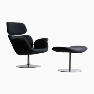 Vintage F560 Mushroom Stuhl mit Fußhocker von Pierre Paulin für Artifort, 1960er, 2er Set
