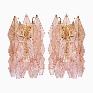 24 Karat Gold Poliedri Murano Glas Wandleuchten von Simoeng, 2er Set