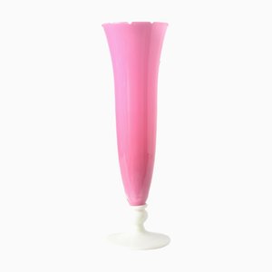 Vase Mid-Century en Verre Opalin Rose, Italie, 1960s