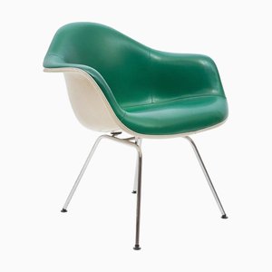 Chaise Dax Mid-Century Moderne en Cuir Vert par Charles & Ray Eames pour Herman Miller, 1960s