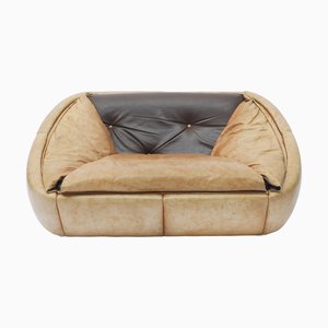 Space Age Sofa in Brown Leather