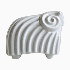 Mid-Century Bighorn Ram Figurine in Porcelain from Naaman, 1960s