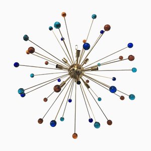Lustre Sputnik Étoile Multicolore en Verre Murano par Simoeng, Italie