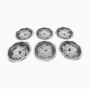 Crystal Coasters from Val Saint Lambert, Set of 9