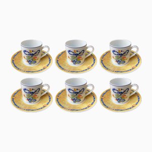 Vintage Coffee Cups in Porcelain, Set of 6