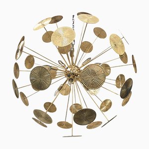 Handmade Hammered Sputnik Chandelier in Gold by Simoeng