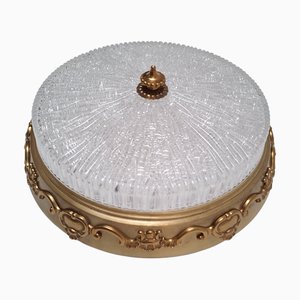 German Ceiling Light in Crystal and Brass from Kaiser-Leuchten, 1960s