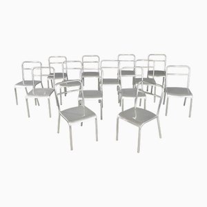 Sillas italianas modernas de aluminio, años 70. Juego de 14