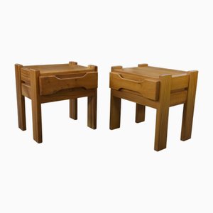 Nachttische aus Ulmenholz von Maison Regain, 1970er, 2er Set