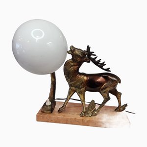 Art Deco Lamp with Deer, 1920s