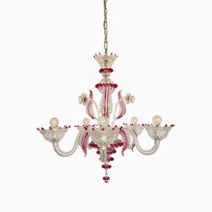Lampadario in vetro soffiato di Murano, 1985
