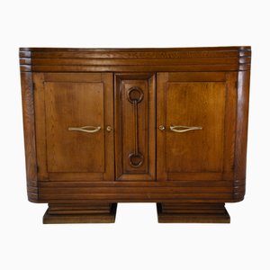 Brutalist Art Deco Sideboard in Oak by Charles Dudouyt, 1950s