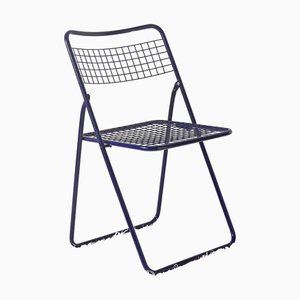 Silla plegable de metal, años 80