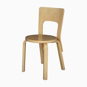 Sedia modello 66 attribuita ad Alvar Aalto per Artek, anni '80