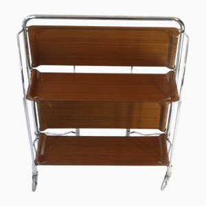 Carrello bar marrone e argento, Germania, anni '70
