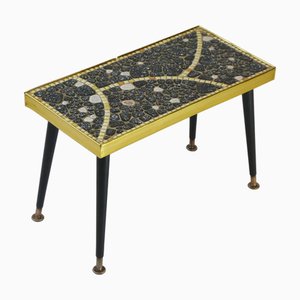 Mesa auxiliar vintage rectangular de mosaico, años 60
