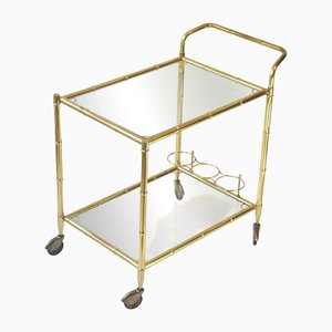 Chariot de Bar Vintage en Faux Bambou, Italie