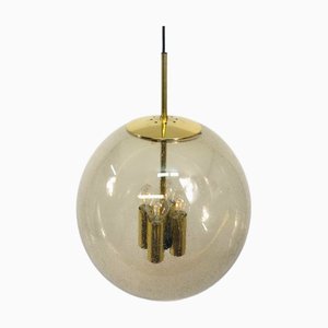 Lampe Globe en Verre Bullé de Glashütte Limburg, 1970s
