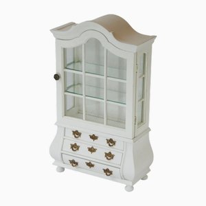 Small Rustic White Wooden Display Cabinet