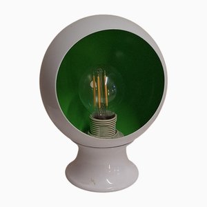 Small Vintage Table Lamp with White Metal Housing, 1970s
