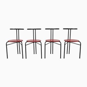Sillas de comedor posmodernas, años 80. Juego de 4