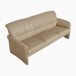 Three-Seater Sofa in Cream Leather by Willi Schillig