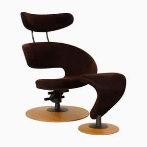 Varier Peel Fabric Armchair with Ottoman, Set of 2