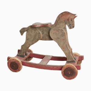 Cheval en Bois Ancien Art Populaire en Bois, France