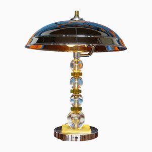 Art Deco Bakelite and Chromed Metal Dome Lamp