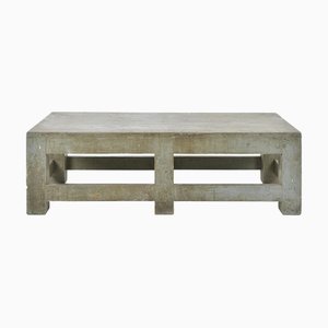 Mesa de centro de madera con pátina