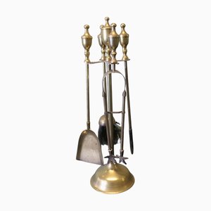 Brass Fireside Tools on Stand, 1960, Set of 5