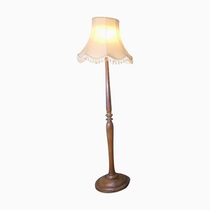 Tall Turned Beech Floor Lamp, 1930