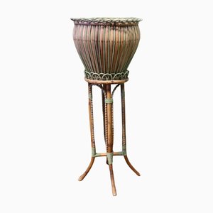 Antique Arts and Crafts Bamboo Jardinière, 1890