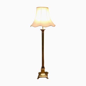 Brass Column Floor Lamp, 1920